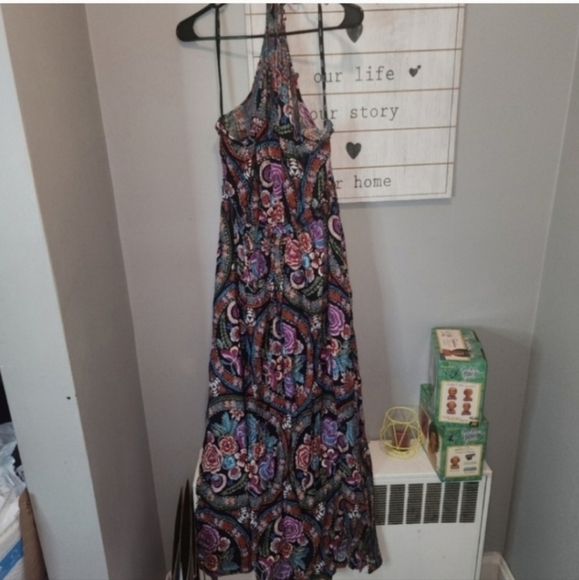 NWT CITY CHIC 18 FOLKLORE MAXI HALTER DRESS - Picture 3 of 5